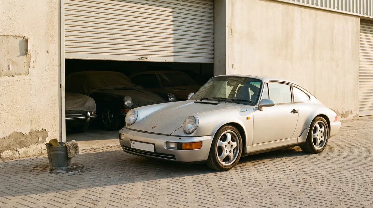Classic Porsche 911 for sale privately outside a Dubai collector garage